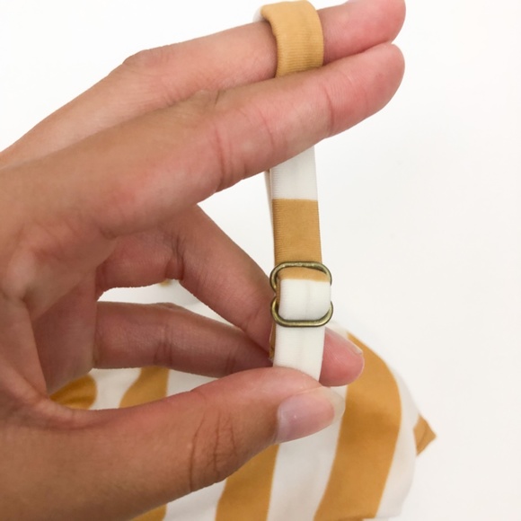 Aeropostale Orange Striped Tie Front Bikini Top - Picture 7 of 8